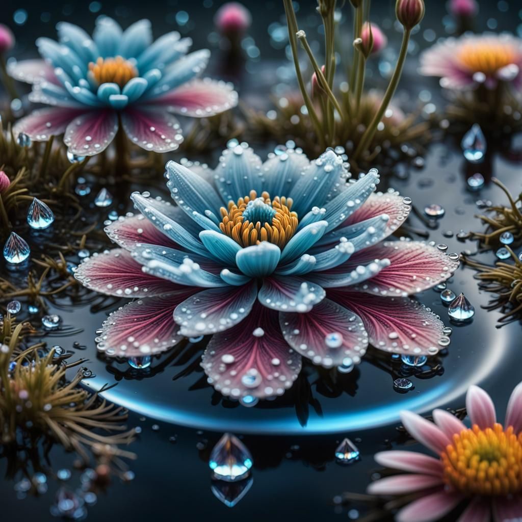 Bioluminescent Water Token with Diamond Droplet