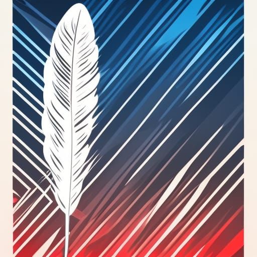 Elegant Feather App Icon in Art Deco Style