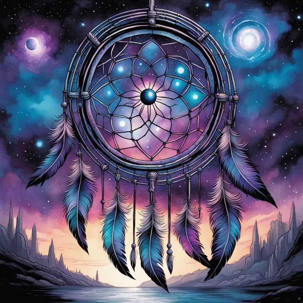 High Gothic Dreamcatcher with Cosmic Moons