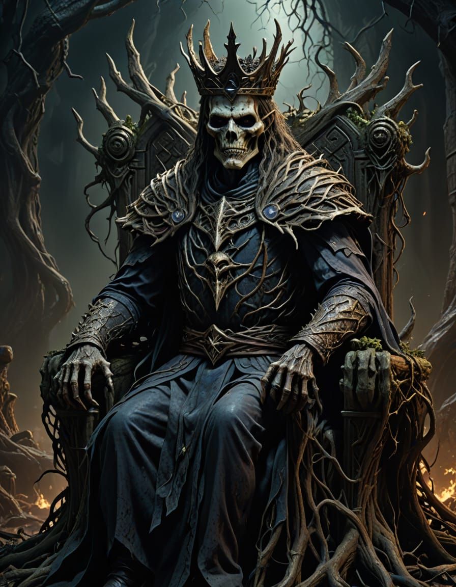 Undead King on Throne of Twisted Roots