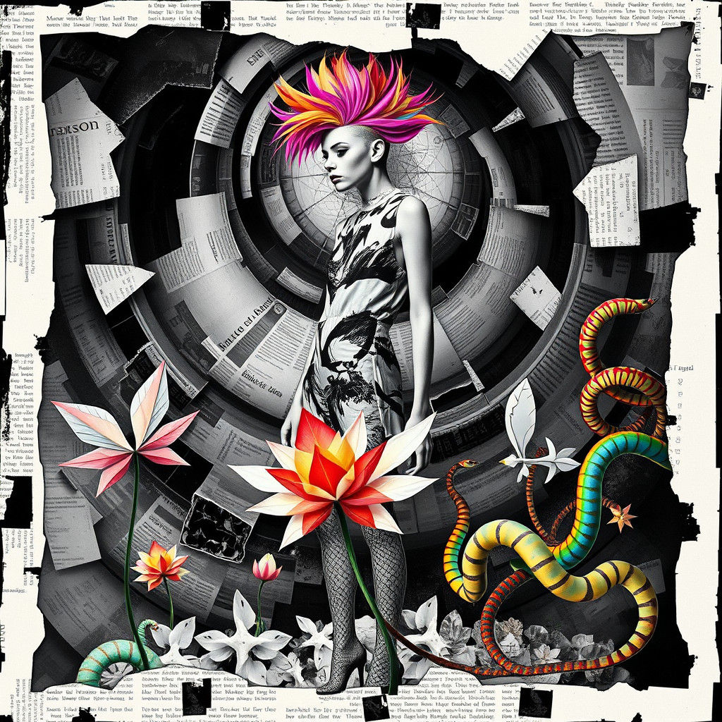 Surreal Androgynous Figure in Black and White Photogram