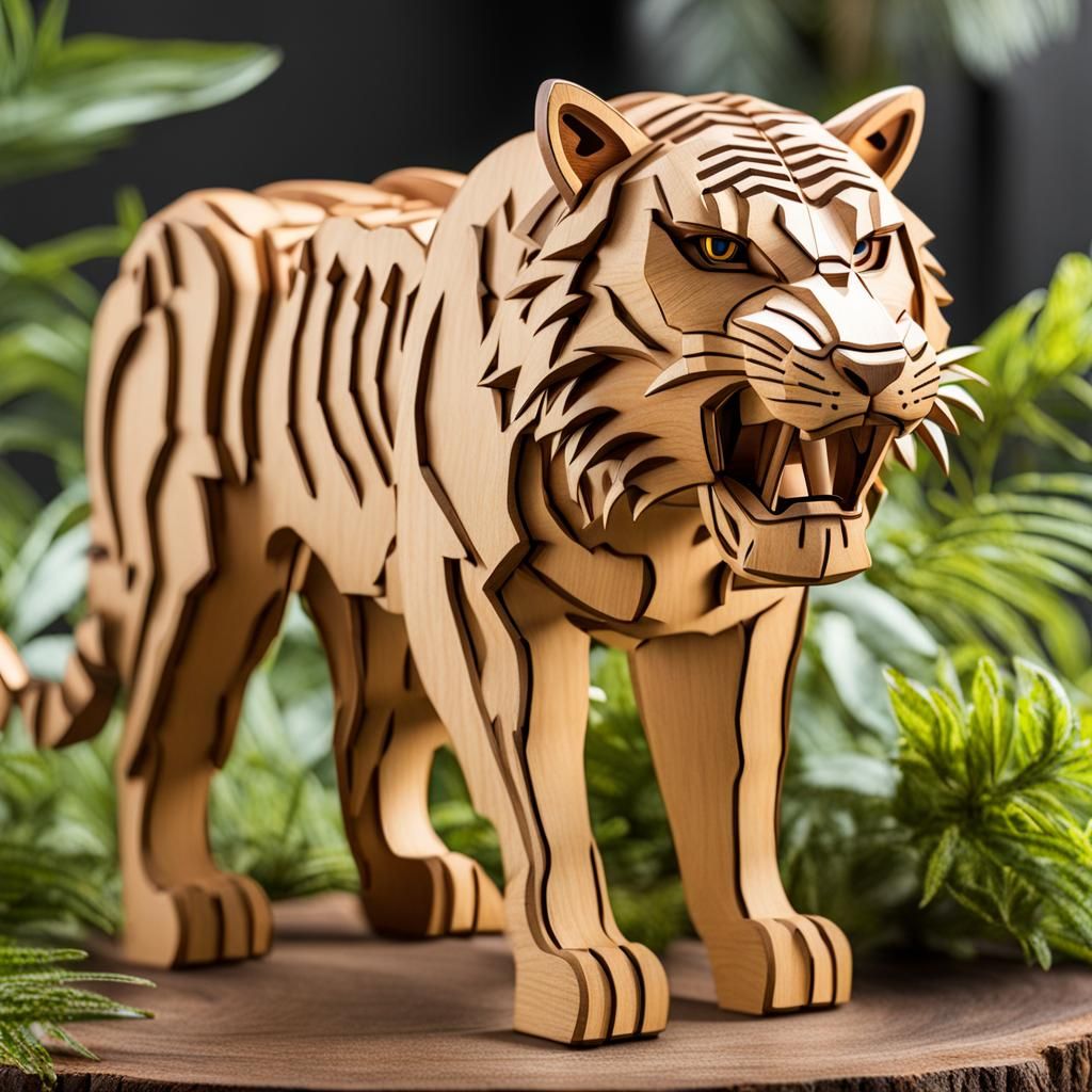 3D Wooden Sabre Tooth Tiger Puzzle