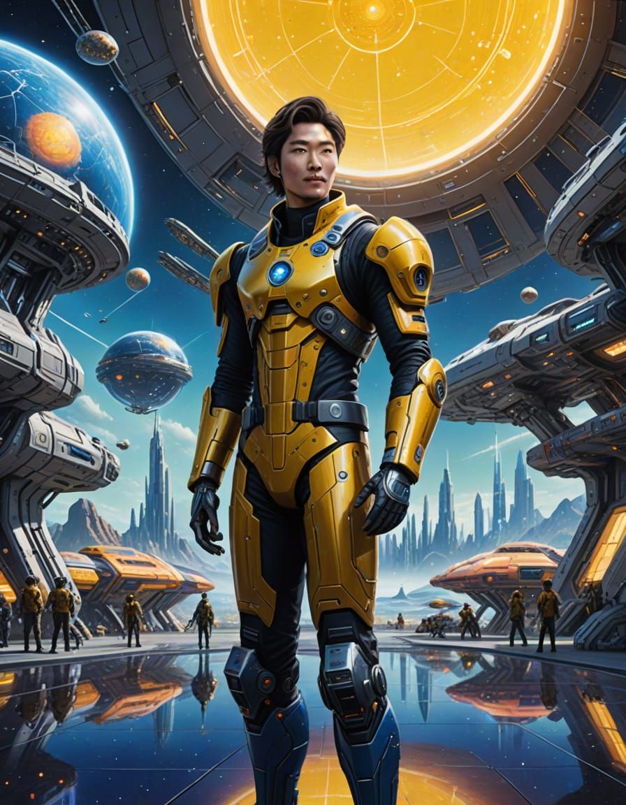 Human Settlement on Gliese 667 Cc in Futuristic Style