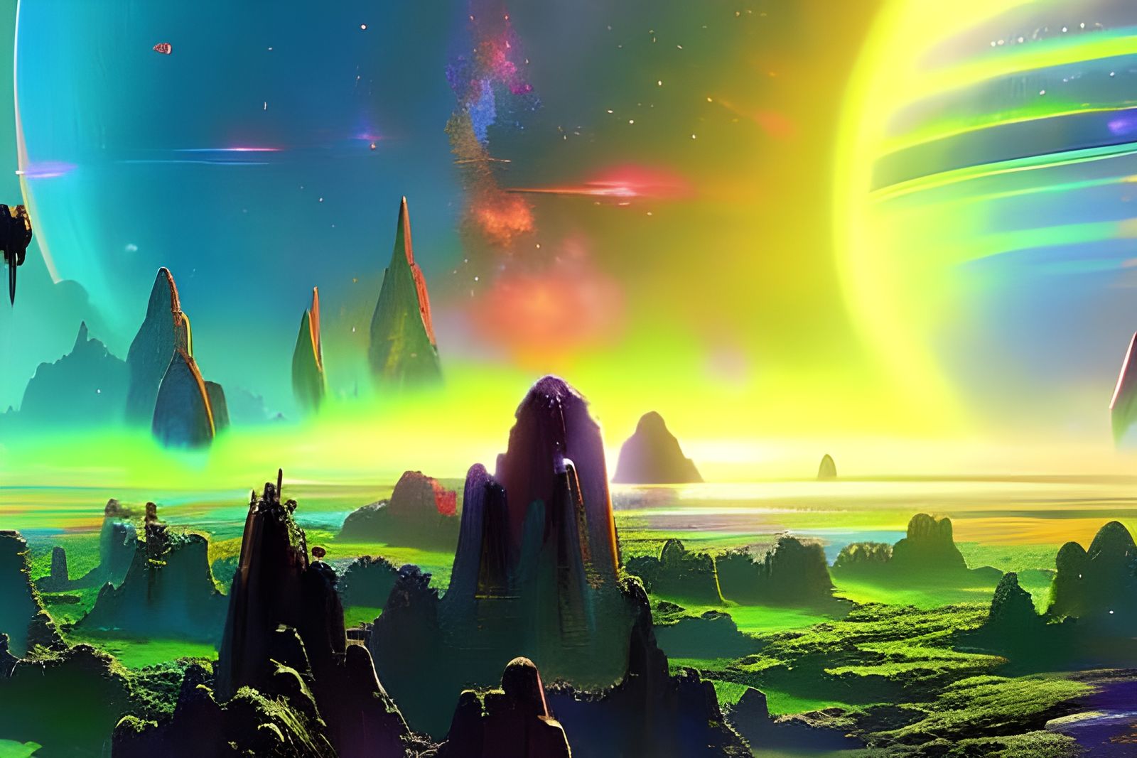 Planetary Alignment in Cosmic Astral Illustration