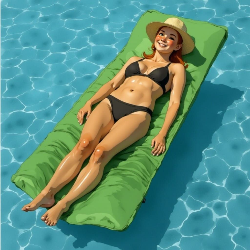 Day 5 ! Laying on a pool float In a swimming pool!