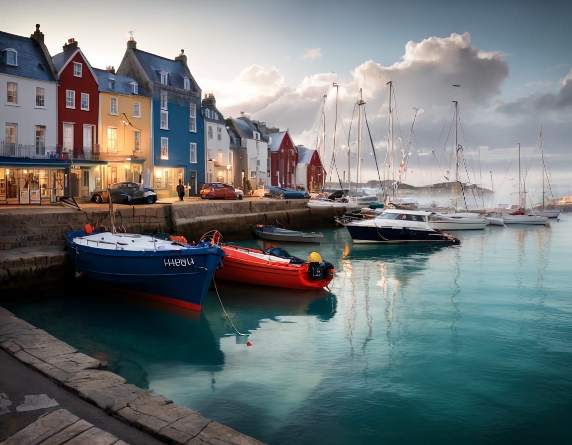 A Serene Harbour Scene