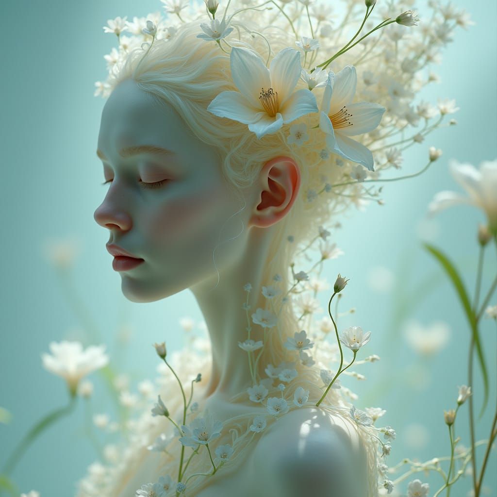 Ethereal Beauty in Dreamlike Floral Harmony