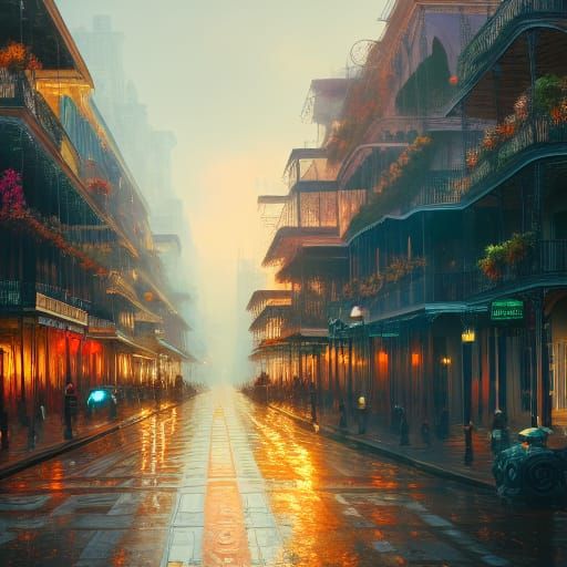 New Orleans Concept Art in Art Nouveau Style