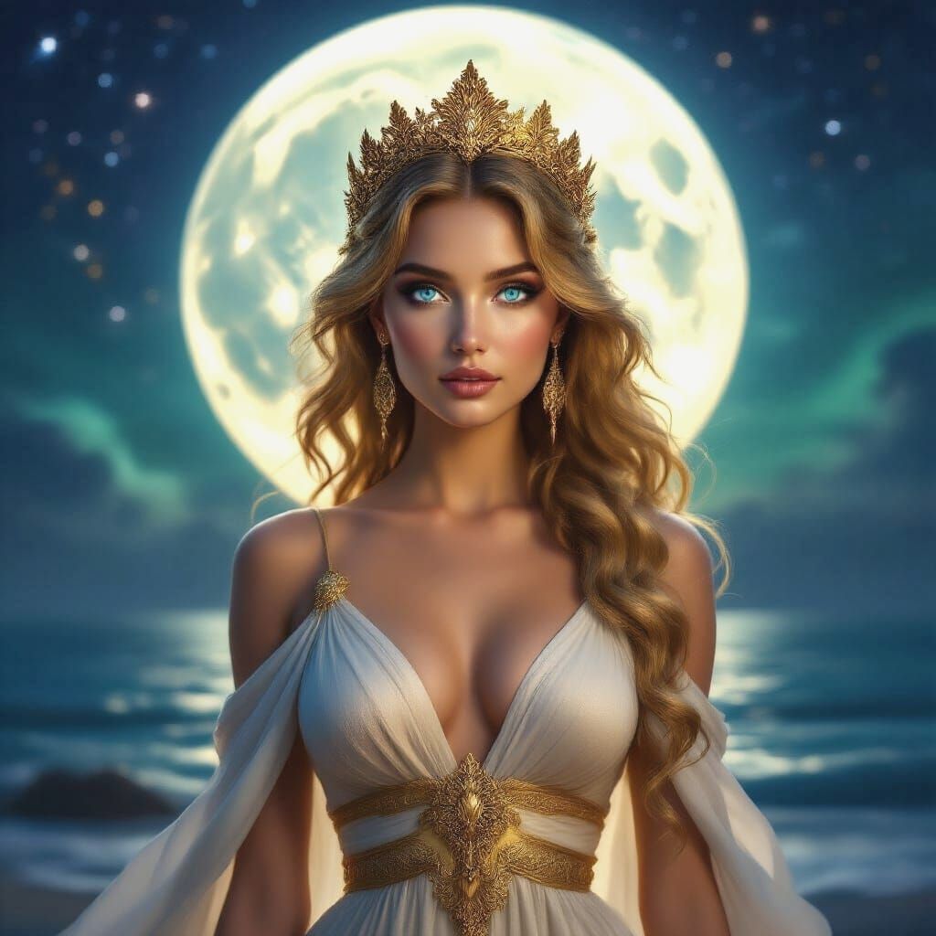 Greek Goddess Aphrodite at midnight