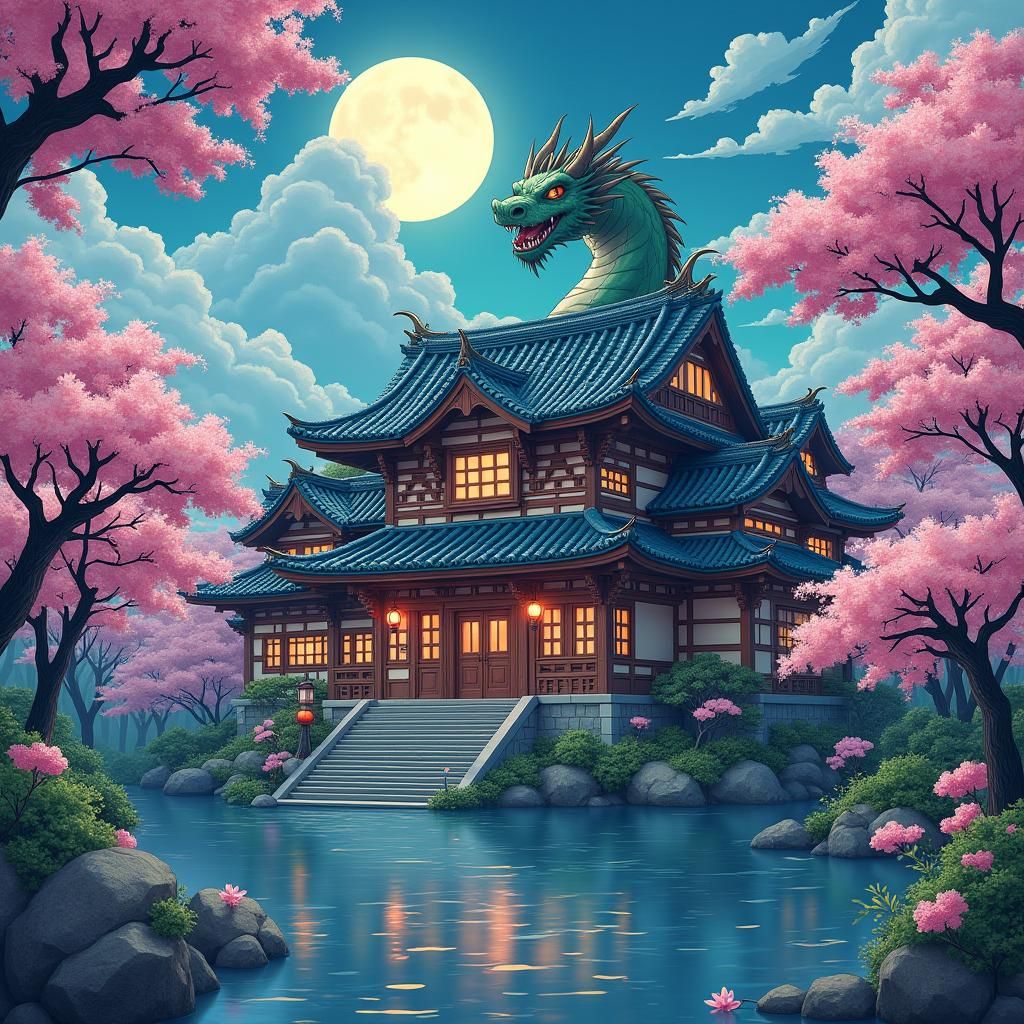 Mystical Dragon Mansion in Japan: Anime Key Visual