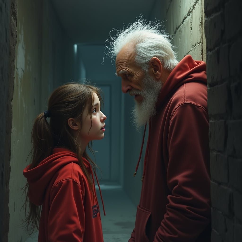 Teenage Girl Confronts the Shadows in a Haunting Alleyway En...