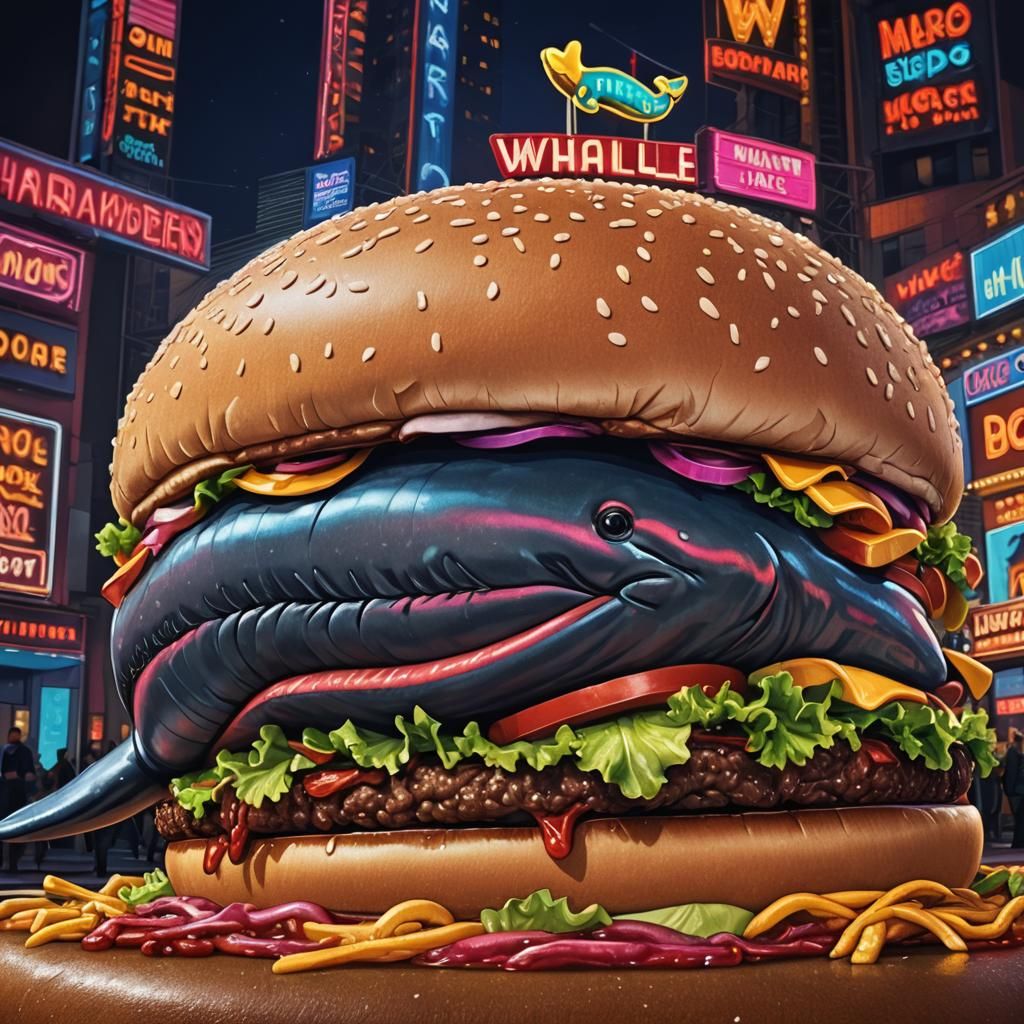 Whale on Hamburger at Broadway in Pop Art