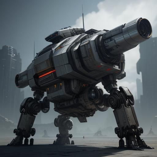 Futuristic Chrome Machine with Intricate Sci-Fi Details