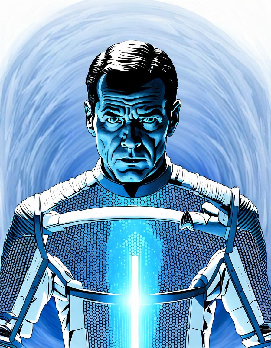 Star Trek Transporter Effect on Blank Background