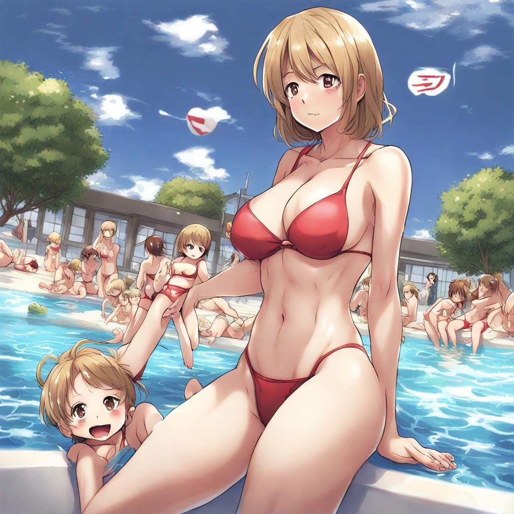 Anime Style: Busy Mom in Micro Bikini