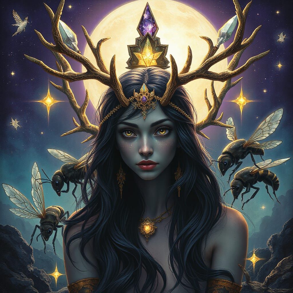 Moonvine Oracle in Surreal Twilight Realm