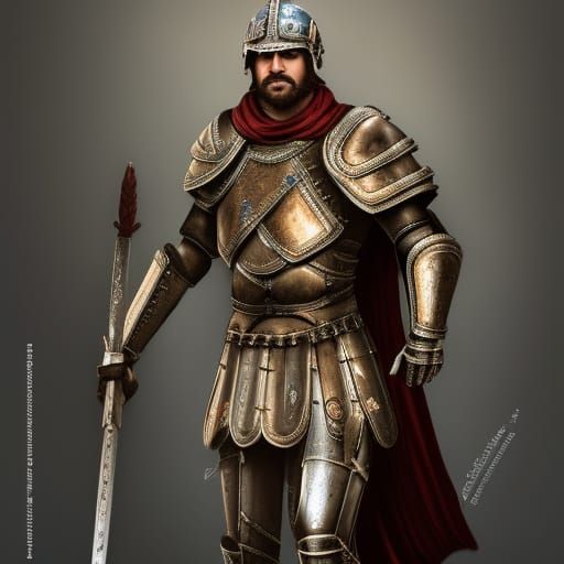 Roman Centurion Full Body Portrait in 3D