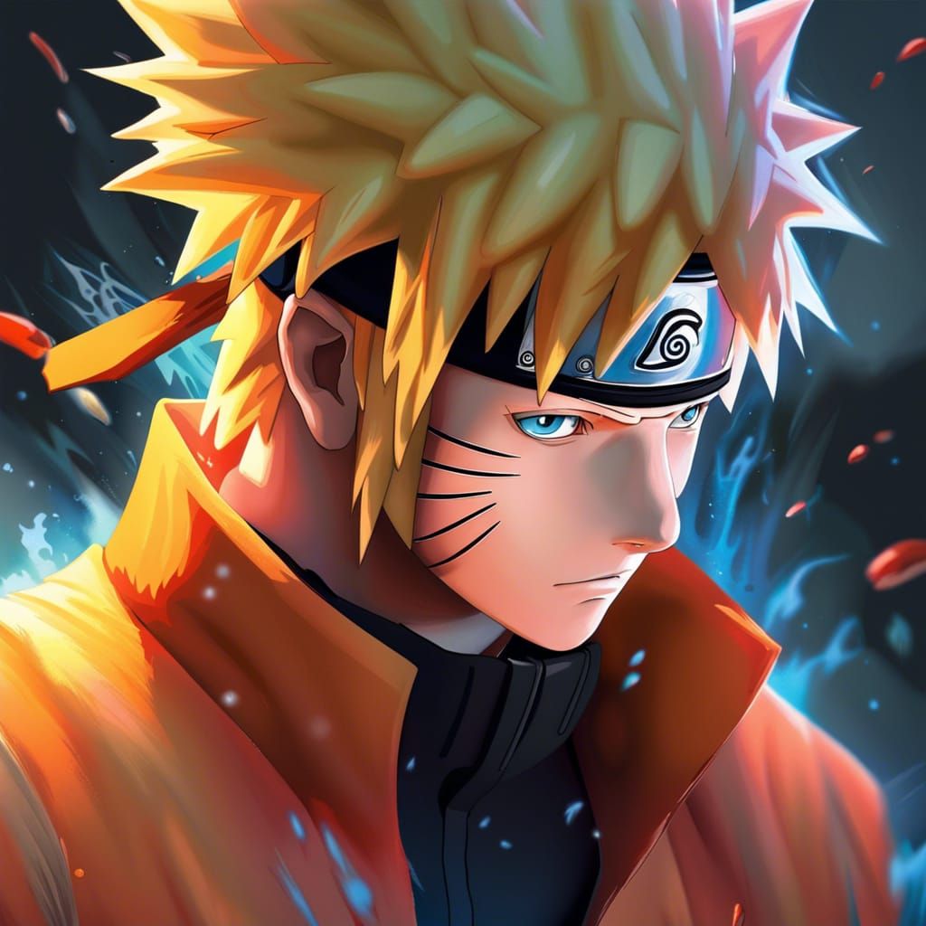 Hyperrealistic Naruto Splash Art Portrait