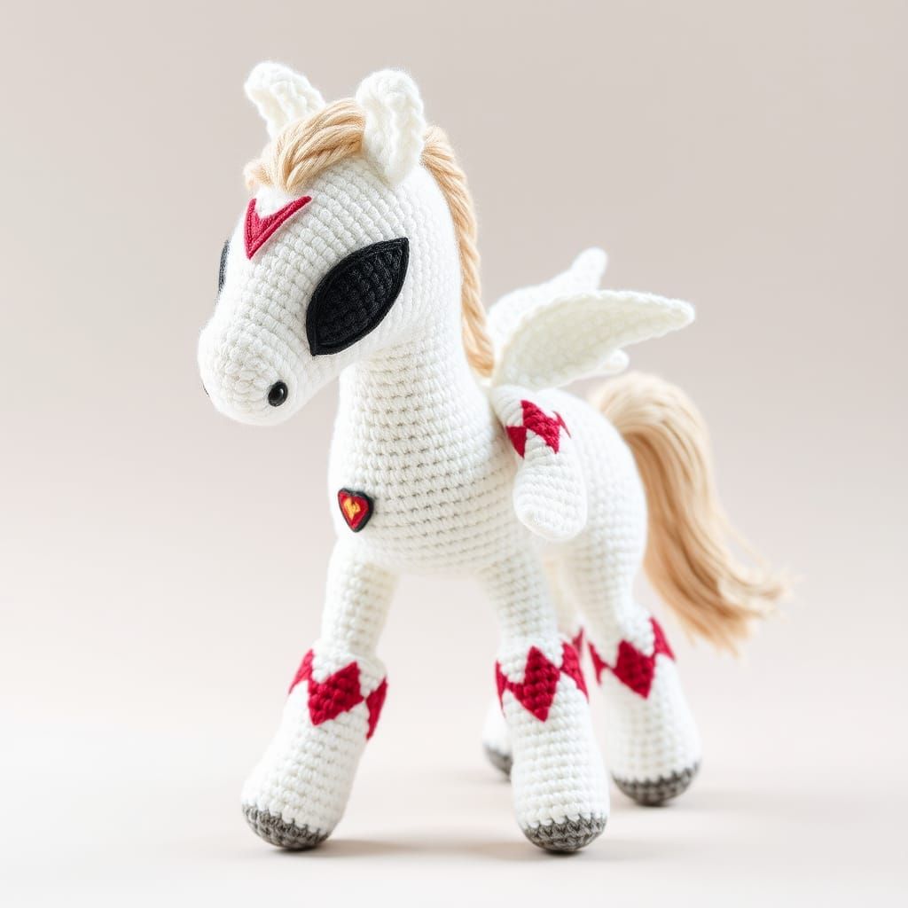 Power Ranger amigurumi in white Spirit of the Horse