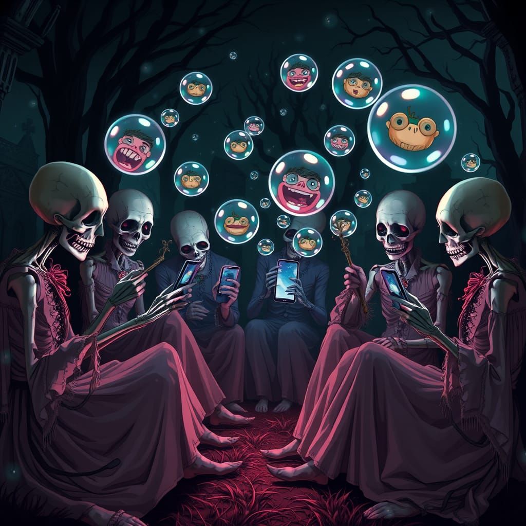 Graveyard Gathering: Undead Share AI-Generated Images