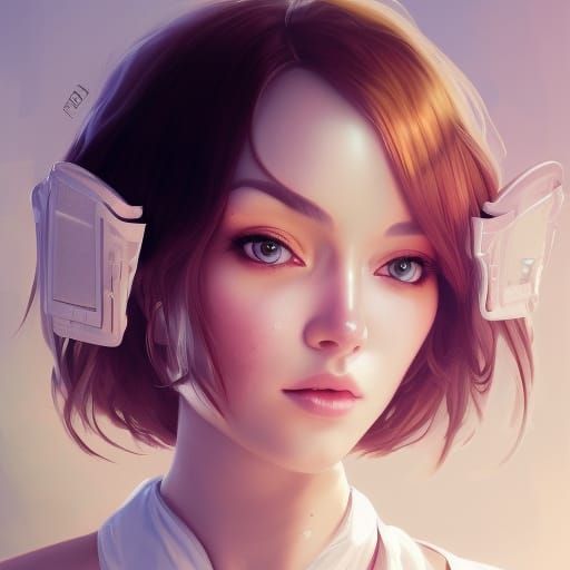 E-Girl Nurse Portrait in Digital Art Style