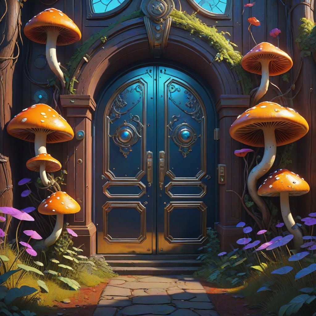 Whimsical Wonderland Entrance in Industrial Fantasy Style