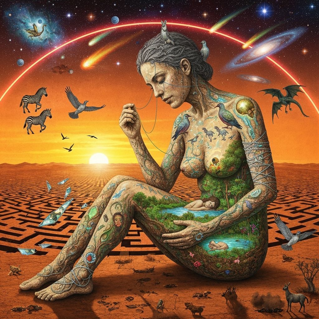 Surreal Woman's Inner Oasis Revealed