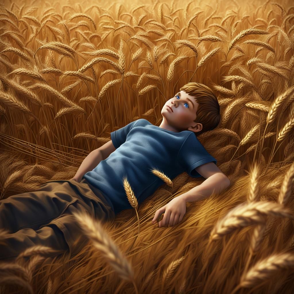 Boy in Wheat Field: Fantasy Concept Art