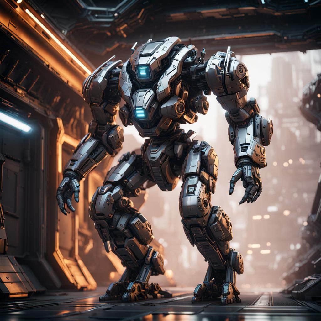 Intricate Sci-Fi Mech in Cinematic Style