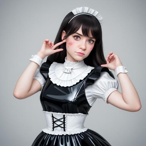 Latex Maid Portrait in Professional Photography Style