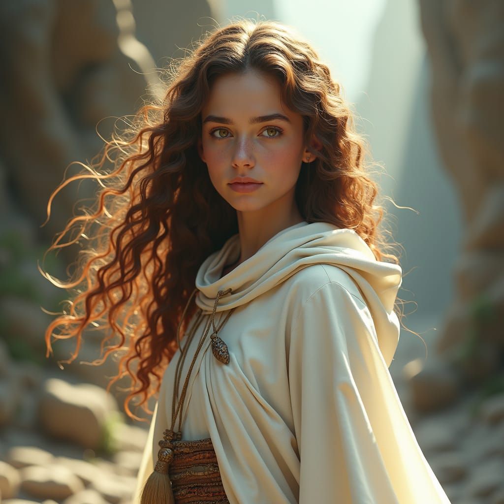 Mystical Priestess in Detailed Matte Painting Style