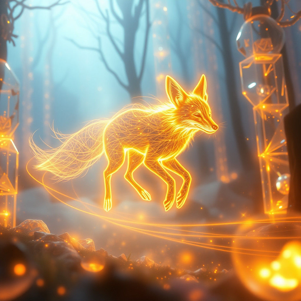 Ethereal Fox in Cyberpunk Light