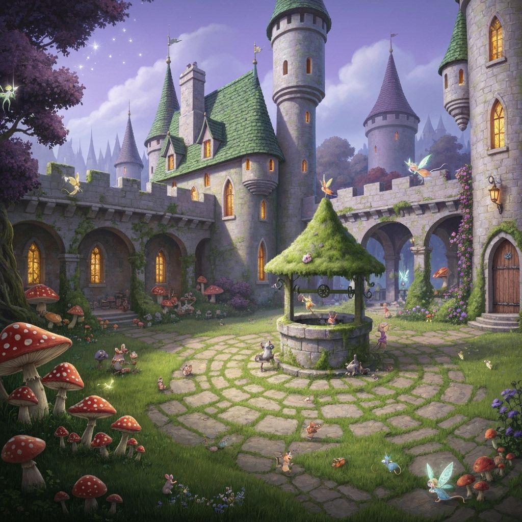 Whimsical Fairy Tale Castle in Twilight