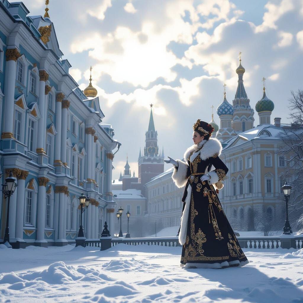 Winter Palace Portrait in Oil Realism
