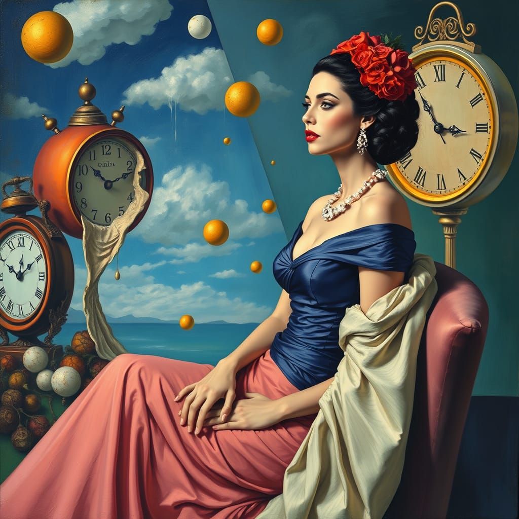 Surreal Woman in Dreamscape, Salvador Dali Style