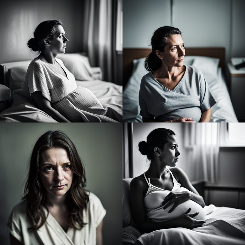 Intimate Portrait of Pregnant Woman in Hospital
