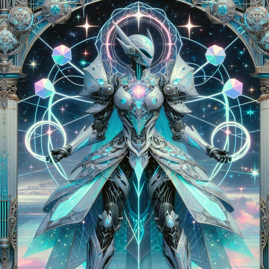 Anime-Inspired Alien Knight in Cybernetic Armor