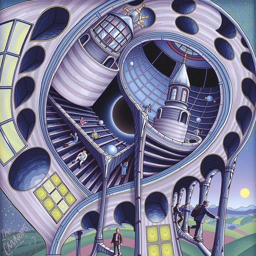 Vertigo, by M.C. Escher and Vincent van Gogh