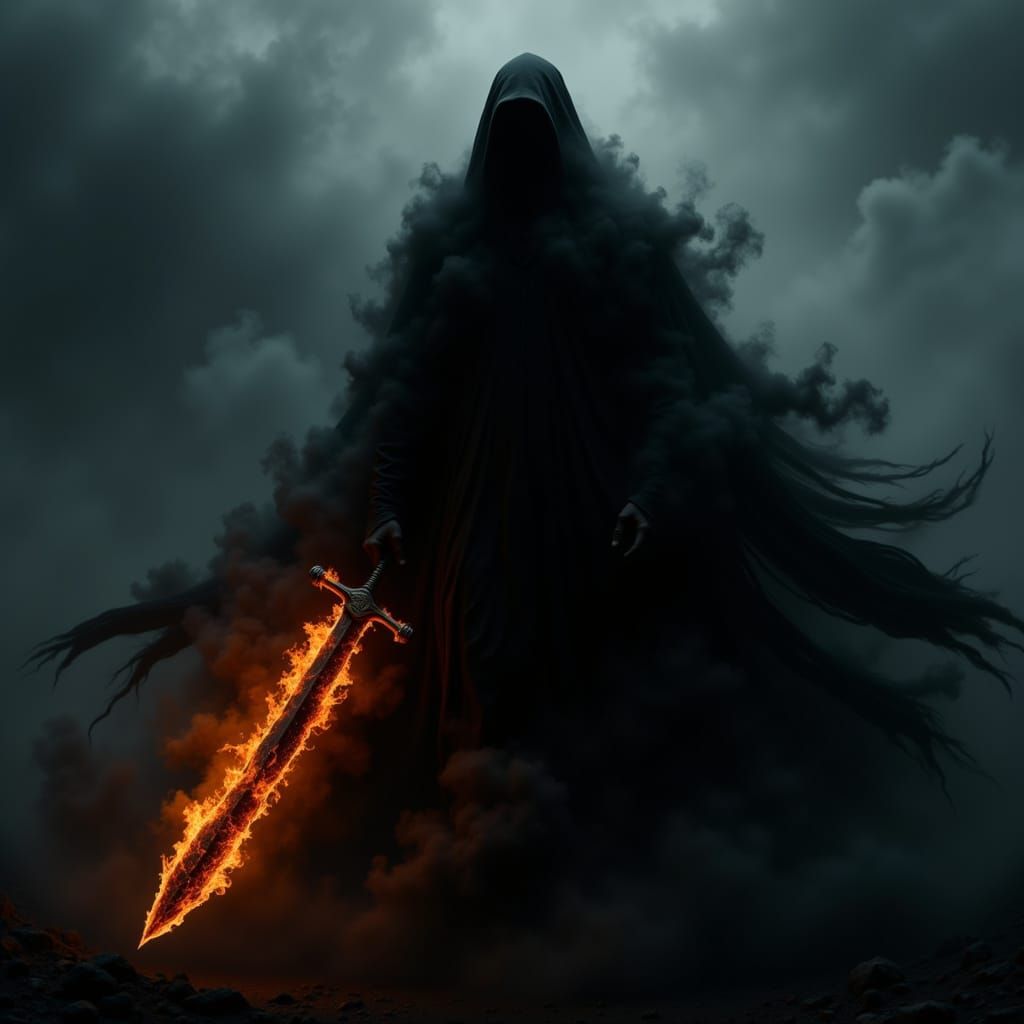 Shadow God of Flame Appears from Misty Darkness