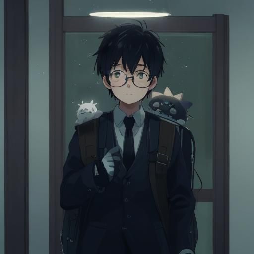 Boy with Backpack: Hyper-Realistic Digital Portrait