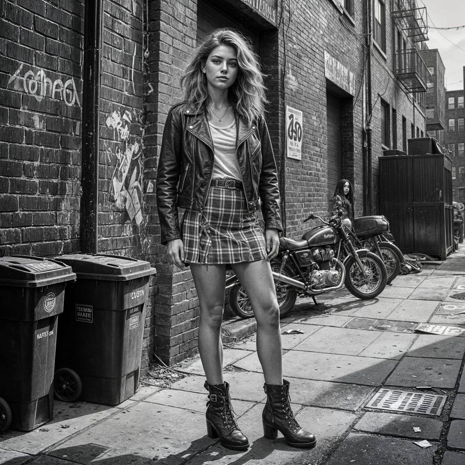 Grunge Girl Sketch in Grimy Alley