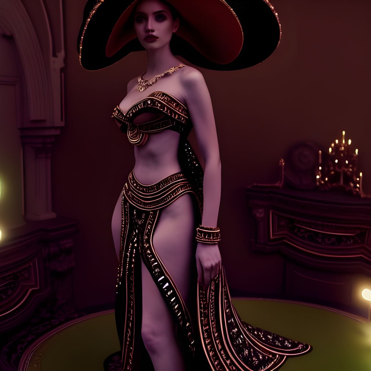 Emerald Dress Editorial Fashion Photoillustration