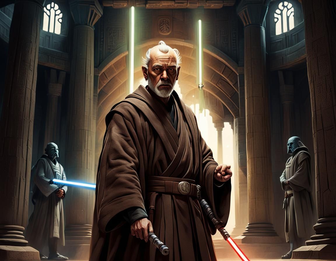 Jedi Master Portrait in Photorealistic Sci-Fi Style
