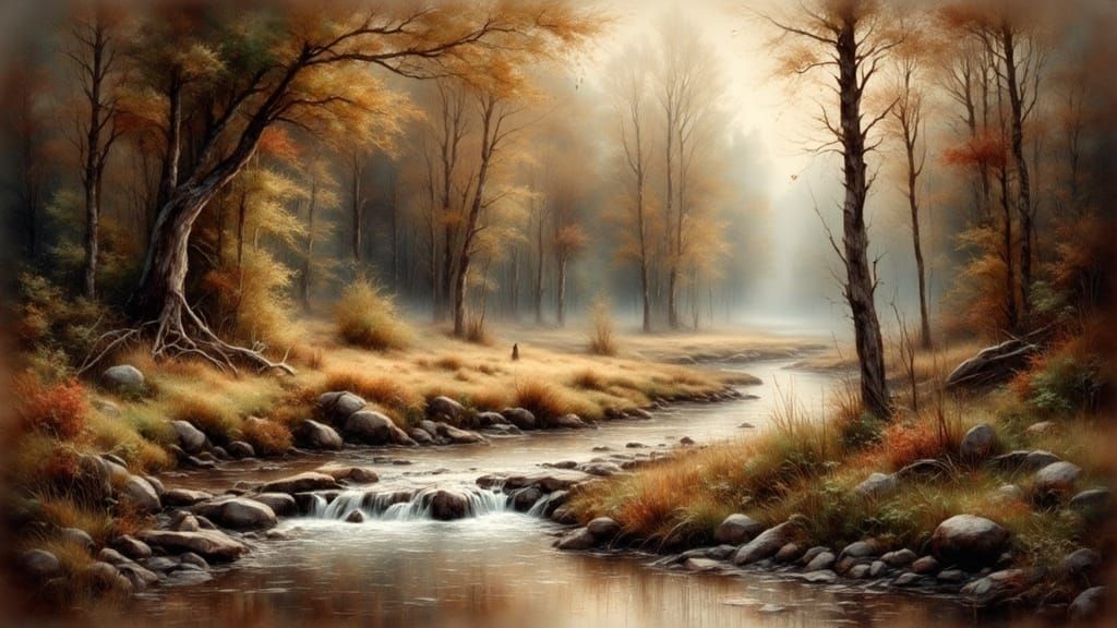 Surreal Danish Landscape in Soft Watercolor Style