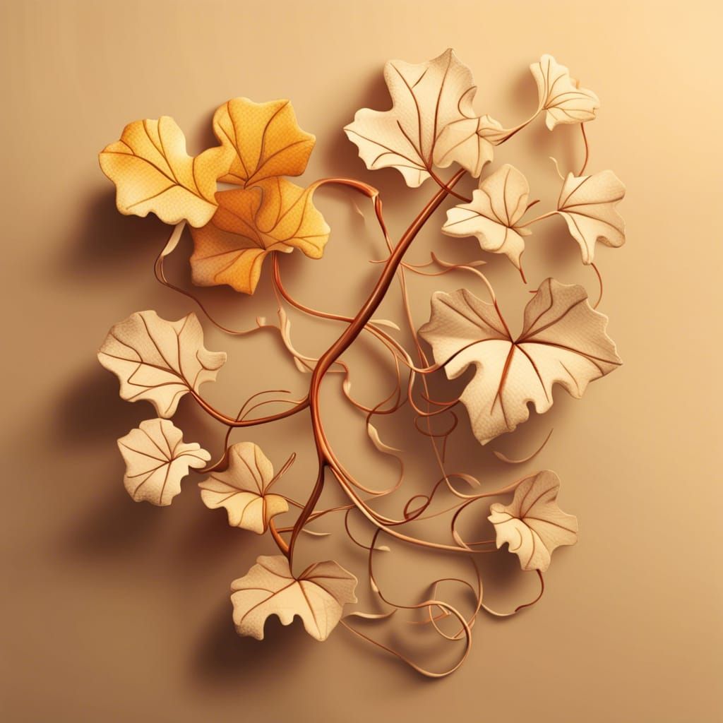 Detailed Organic Vine in Vintage Style