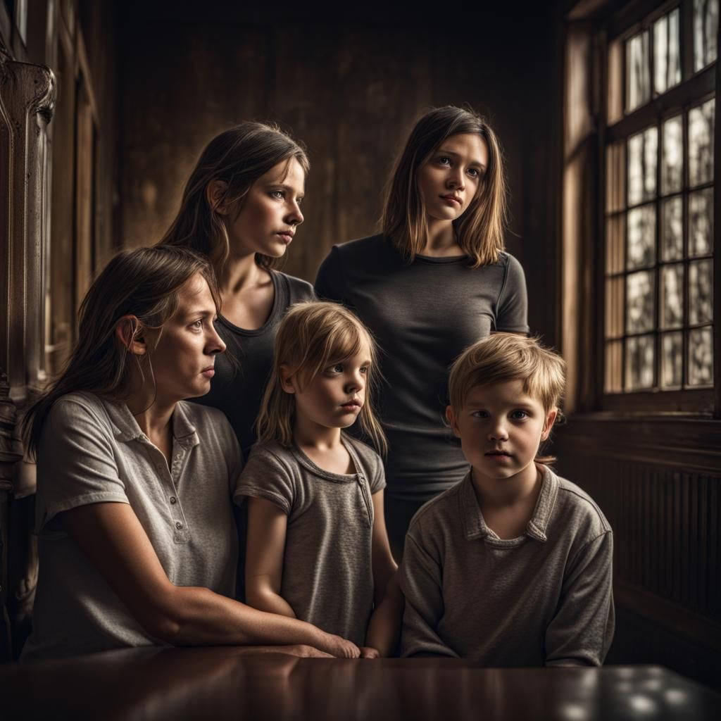 Hyperrealistic Family Portrait in Cinematic Style