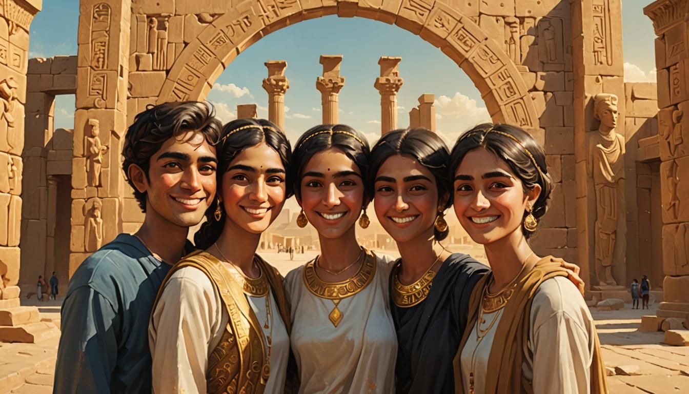 Friends at Persepolis: Dreamy Digital Painting