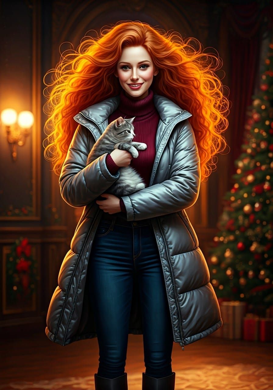 Elegant Christmas Beauty Exudes Warmth and Holiday Cheer