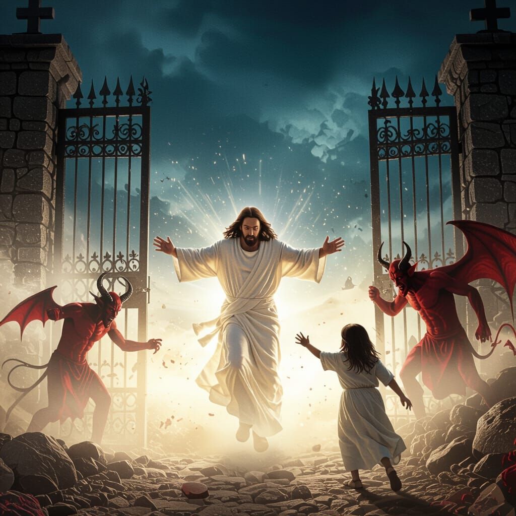 Jesus Rescues Child From Hell Gates