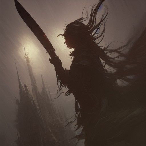 Hyperdetailed Knife in Dark Fantasy Style